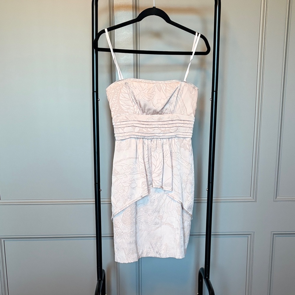 BCBGMaxAzria Strapless Dress in Light Cream